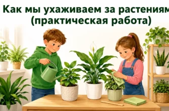 Дети ухаживают за комнатными растениями — практическая работа