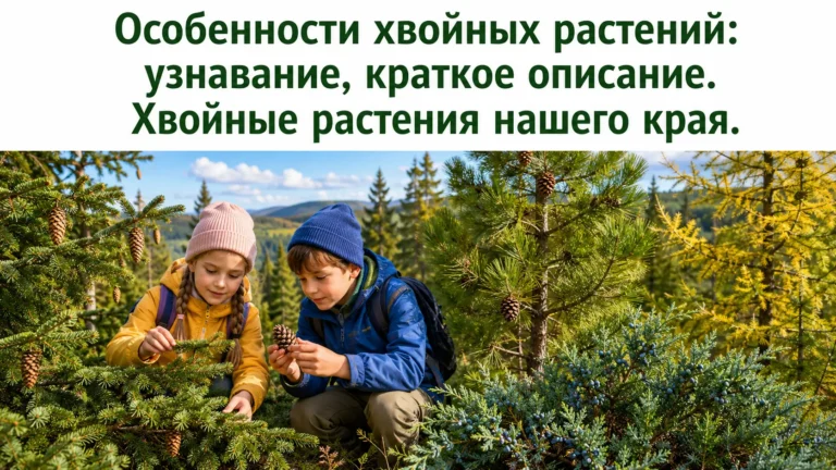 Хвойные растения нашего края: ель, сосна, лиственница и можжевельник