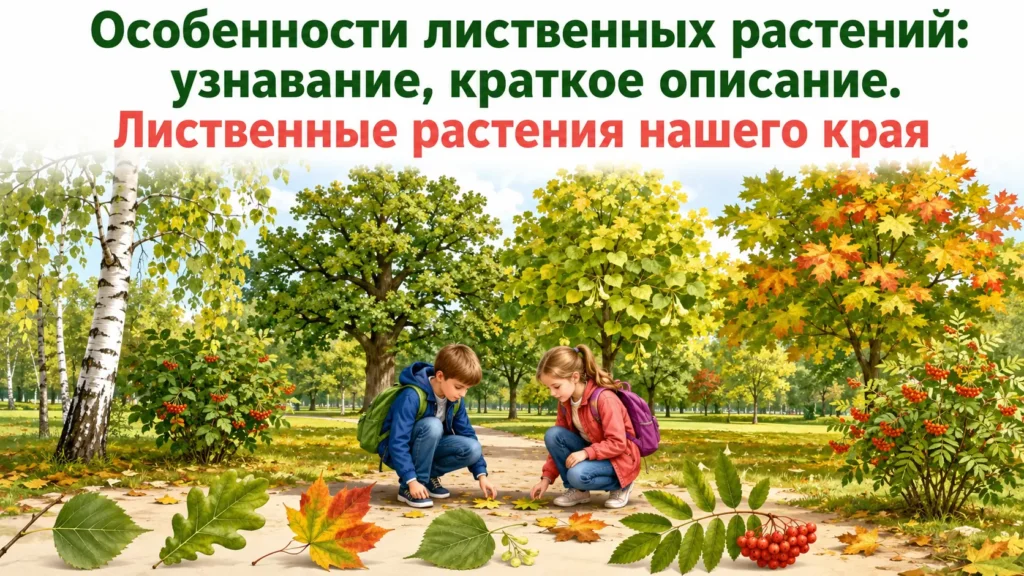 Дети узнают лиственные растения нашего края по листьям