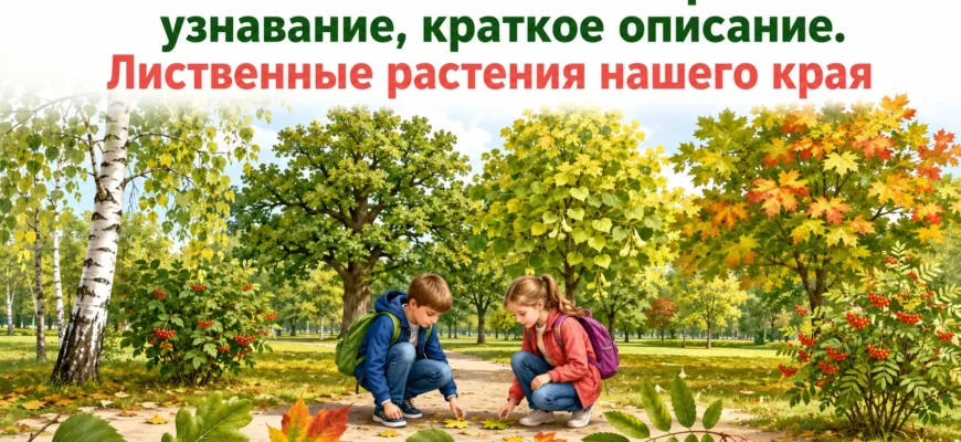 Дети узнают лиственные растения нашего края по листьям
