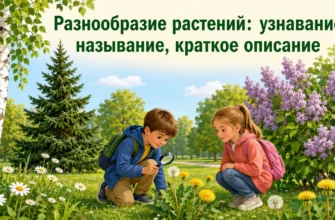 Дети изучают разнообразие растений в парке