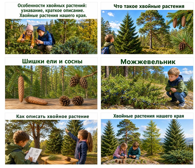 Особенности хвойных растений: узнавание, краткое описание. Хвойные растения нашего края.