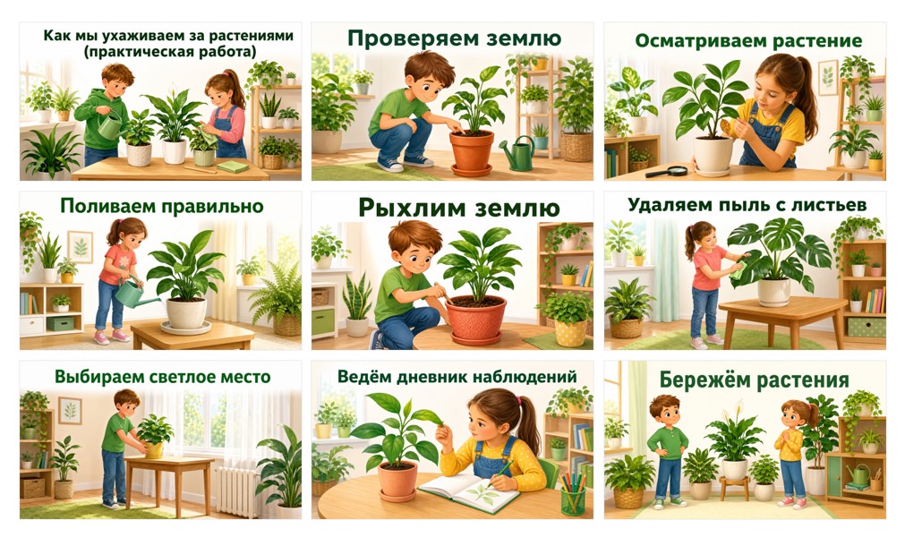 Как мы ухаживаем за растениями (практическая работа)