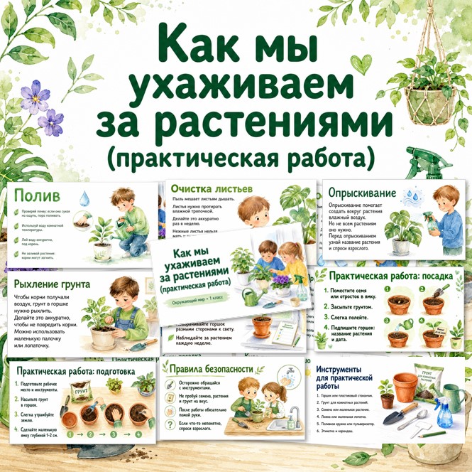 Как мы ухаживаем за растениями (практическая работа)