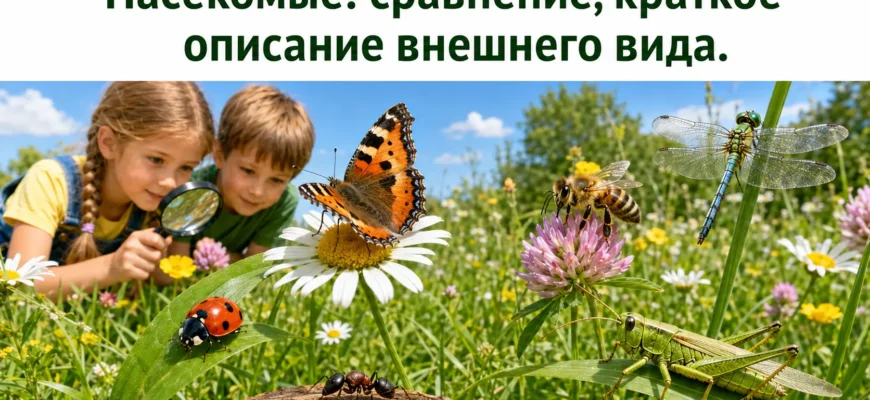 Насекомые: сравнение и описание внешнего вида